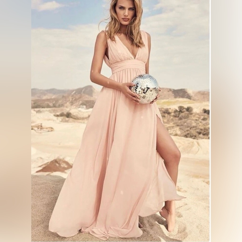 Lulu's Blush Pink Maxi Dress